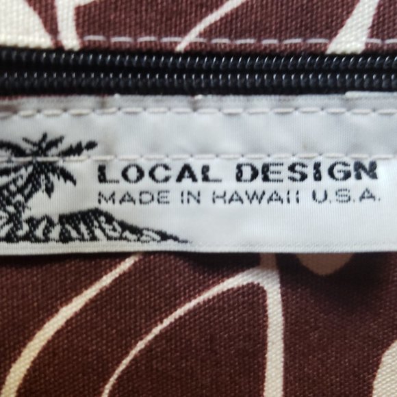 Local Design - Shoulder Purse - made in Hawaii - brown, white & beige - Pre-worn - Picture 3 of 3
